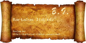 Bartalus Ildikó névjegykártya